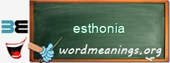 WordMeaning blackboard for esthonia